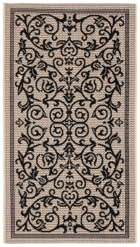 Safavieh Courtyard 2'-0" x 3'-7" Rug in Sand / Black