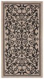 Safavieh Courtyard 2'-0" x 3'-7" Rug in Sand / Black