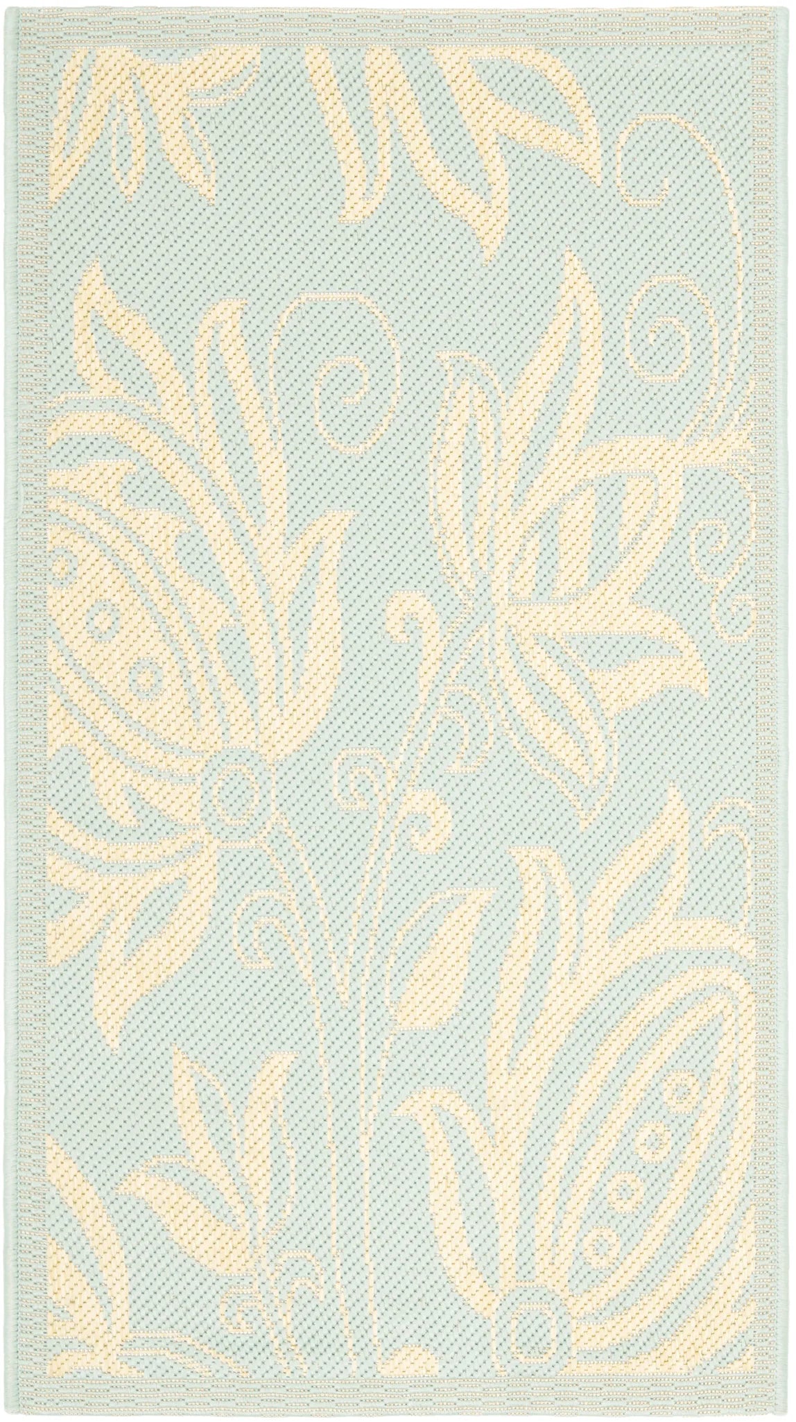 Safavieh Courtyard 2'-0" x 3'-7" Rug in Aqua / Cream