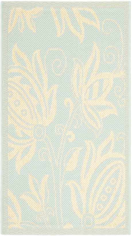 Safavieh Courtyard 2'-0" x 3'-7" Rug in Aqua / Cream