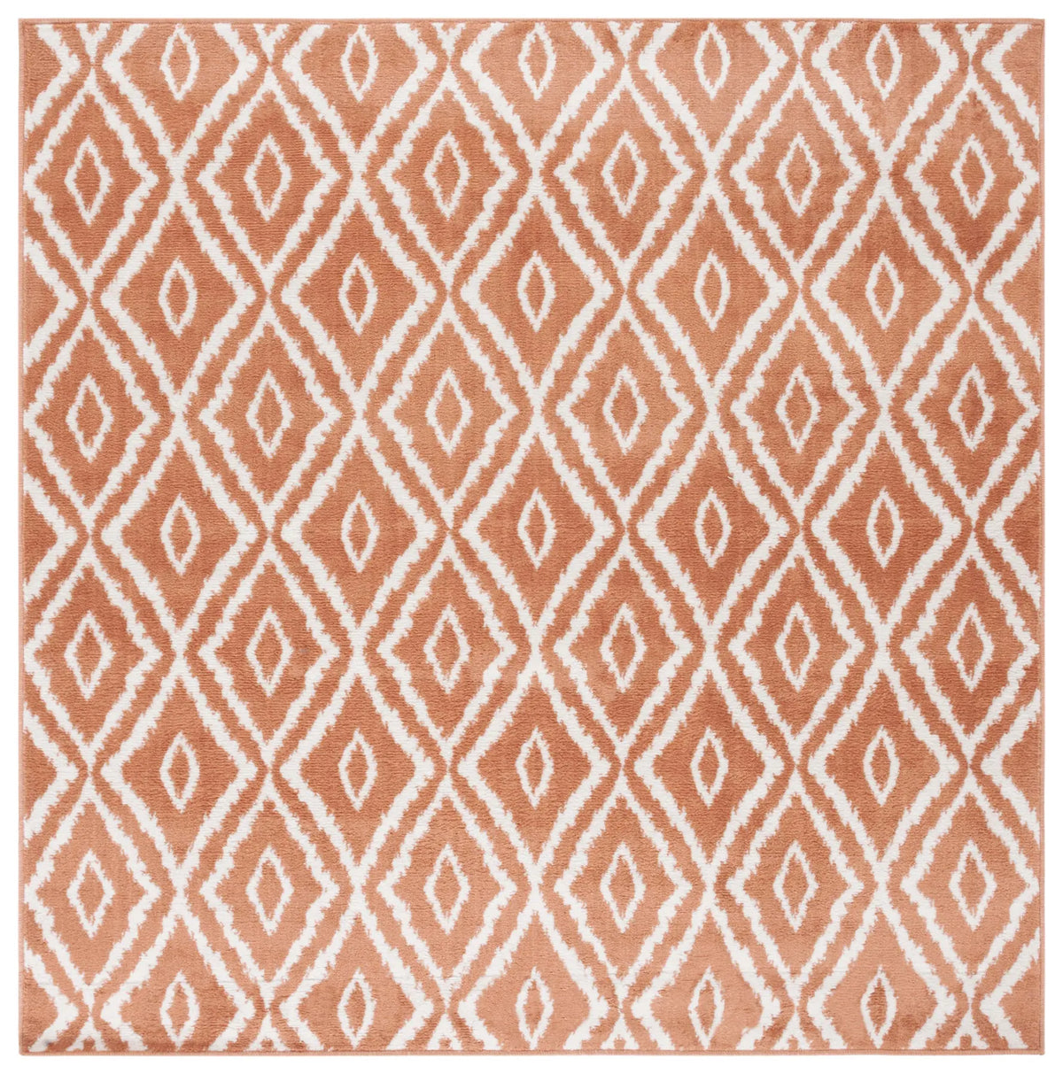 Safavieh Pyramid 6'-7" x 6'-7" Rug in Rust / Ivory