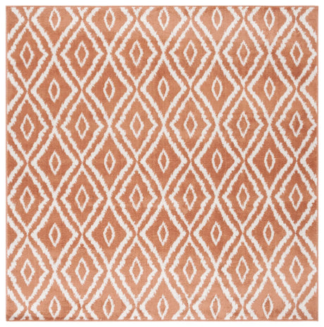 Safavieh Pyramid 6'-7" x 6'-7" Rug in Rust / Ivory