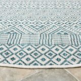 Safavieh Courtyard 6'-7" x 6'-7" Rug in Ivory / Aqua