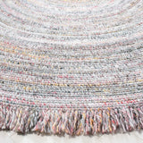 Safavieh Braided 5'-0" x 5'-0" Rug in Grey / Red