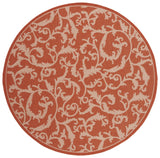 Safavieh Courtyard 6'-7" x 6'-7" Rug in Terracotta / Natural