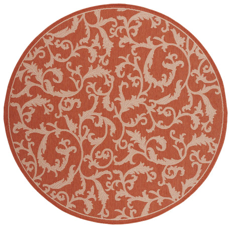 Safavieh Courtyard 6'-7" x 6'-7" Rug in Terracotta / Natural