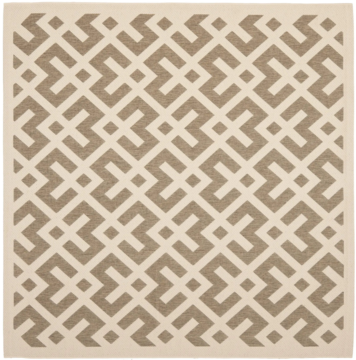 Safavieh Courtyard 6'-7" x 6'-7" Rug in Brown / Bone