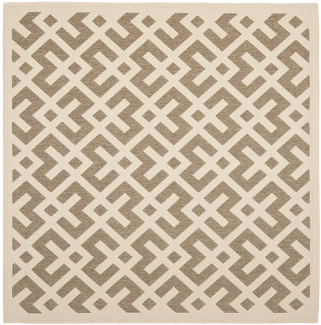 Safavieh Courtyard 6'-7" x 6'-7" Rug in Brown / Bone
