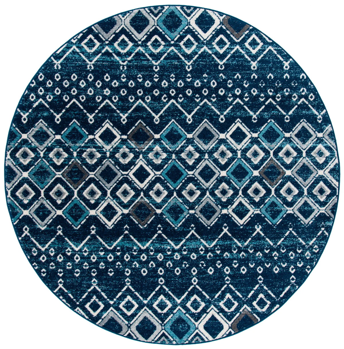 Safavieh Amsterdam 5'-1" x 5'-1" Rug in Navy / Beige