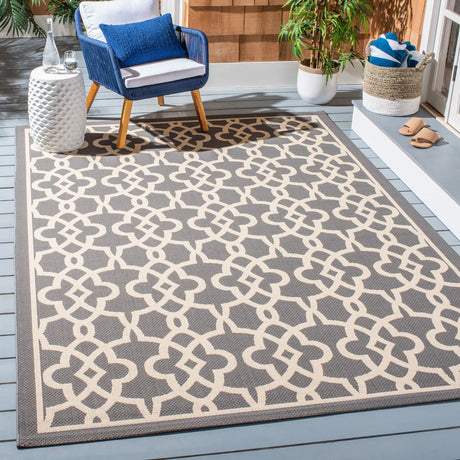 Safavieh Courtyard 6'-7" x 9'-6" Rug in Grey / Beige
