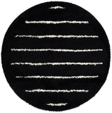 Safavieh Venus Shag 600 6'-7" x 6'-7" Rug in Black / Ivory