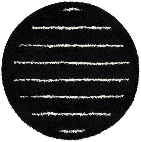Safavieh Venus Shag 600 6'-7" x 6'-7" Rug in Black / Ivory