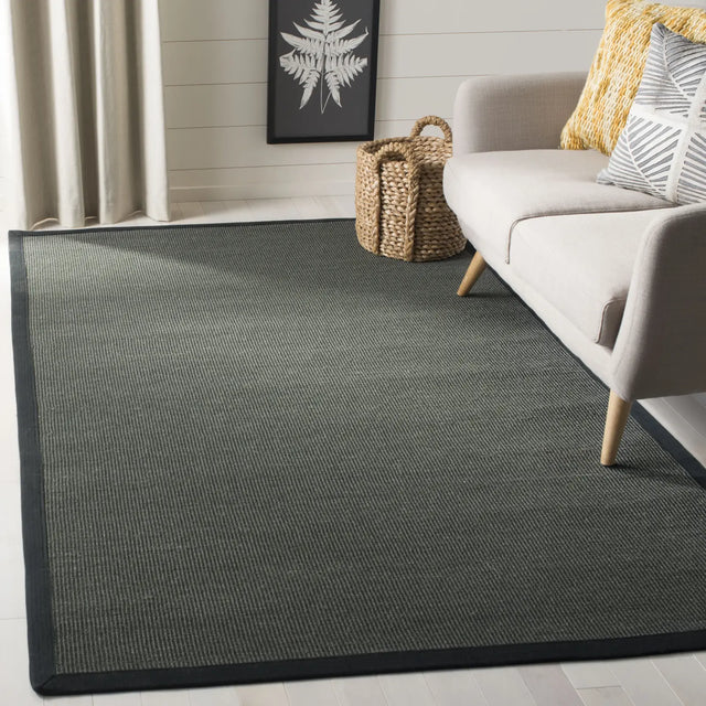 Safavieh Natural Fiber 4'-0" x 6'-0" Rug in Anthracite / Black