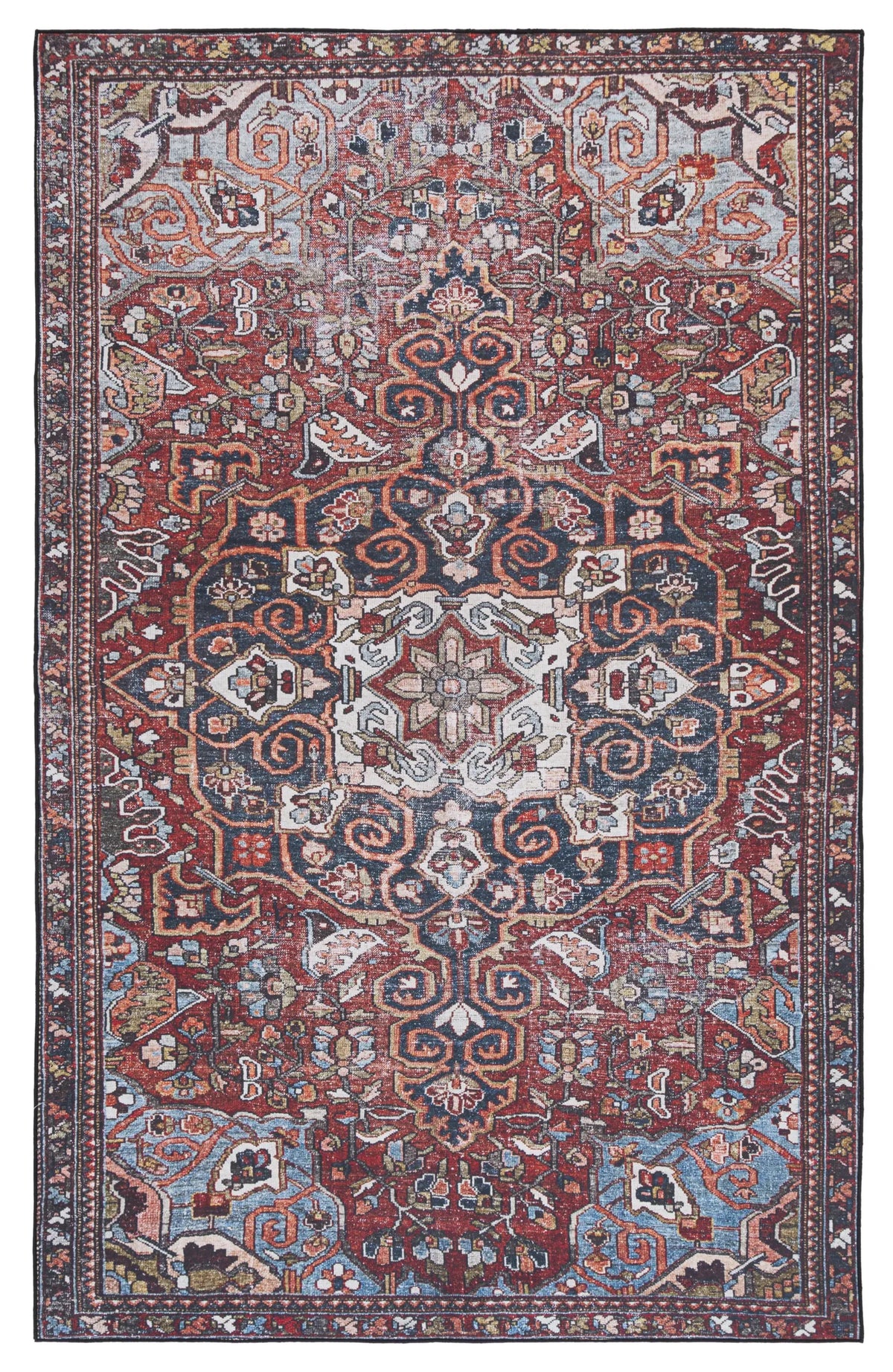 Safavieh Tucson 4'-0" x 6'-0" Rug in Red / Blue