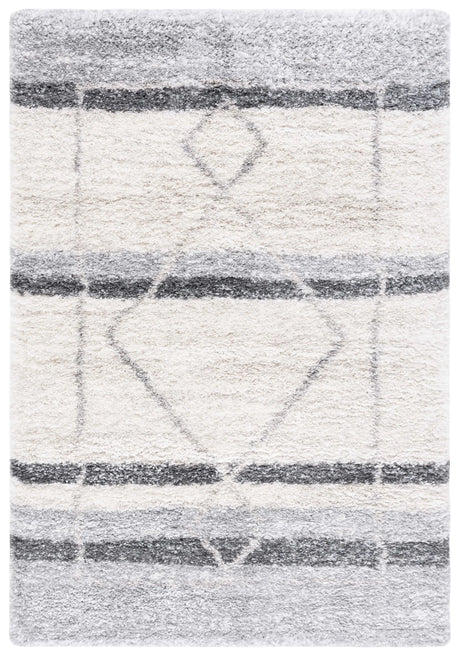 Safavieh Fontana Shag  800 4'-0" x 6'-0" Rug in Ivory / Grey