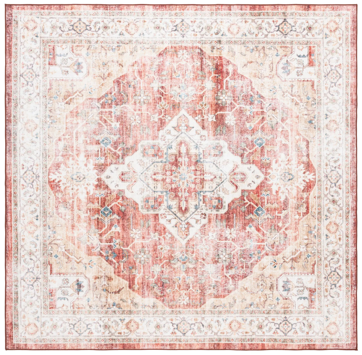 Safavieh Santa Monica 6'-0" x 6'-0" Rug in Rust / Gold