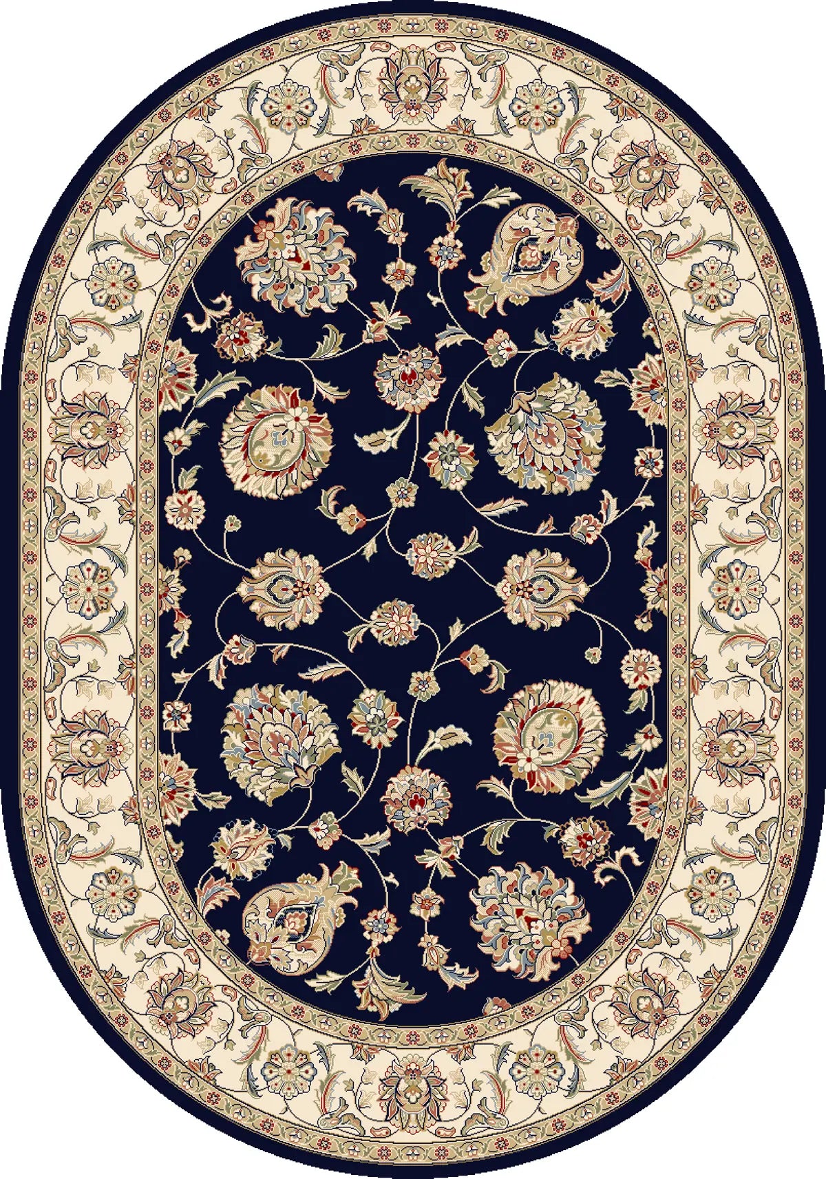 Dynamic Rugs Ancient Garden 57365 Blue / Ivory Rugs - Oval