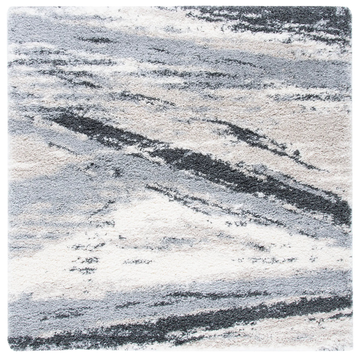 Safavieh Fontana Shag  800 6'-7" x 6'-7" Rug in Grey / Charcoal