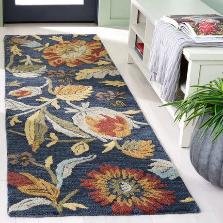 Safavieh Blossom 2'-3" x 8'-0" Rug in Navy / Red