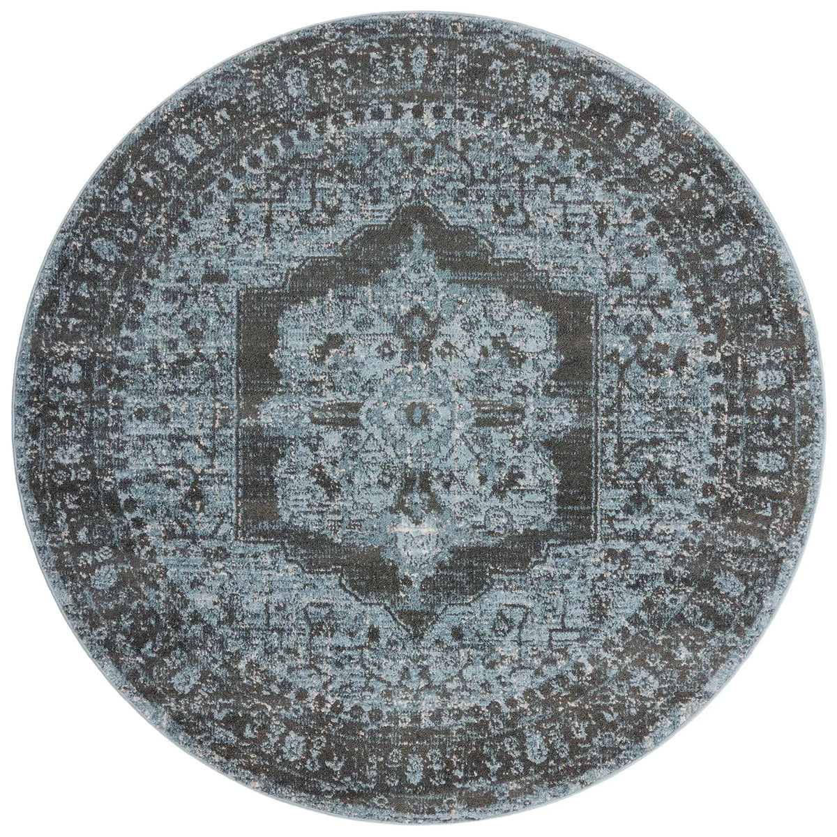 Loloi Odette Odt-08 Sky/Charcoal Rug - round flat