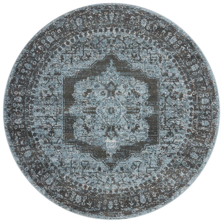 Loloi Odette Odt-08 Sky/Charcoal Rug - round flat