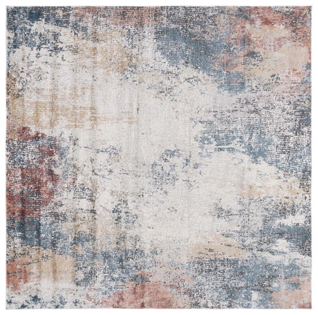 Safavieh Vogue 6'-7" x 6'-7" Rug in Ivory / Blue Rust