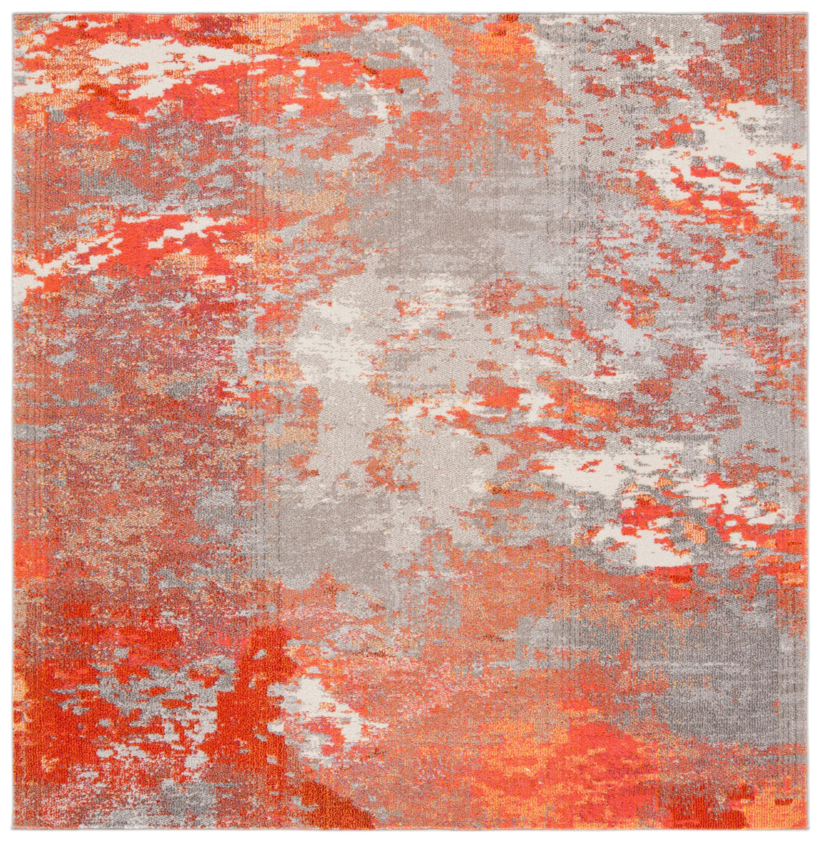 Safavieh Madison 6'-7" x 6'-7" Rug in Grey / Orange