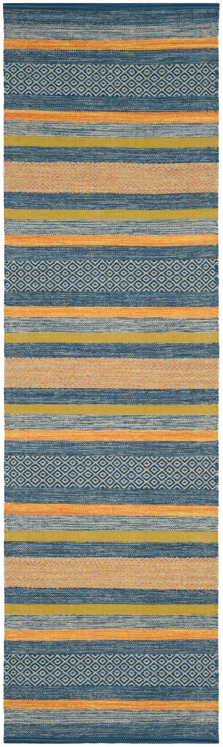 Safavieh Montauk 2'-6" x 10'-0" Rug in Blue / Orange