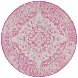 Safavieh Courtyard 6'-7" x 6'-7" Rug in Fuchsia / Grey