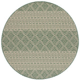 Safavieh Courtyard 6'-7" x 6'-7" Rug in Dark Green / Beige