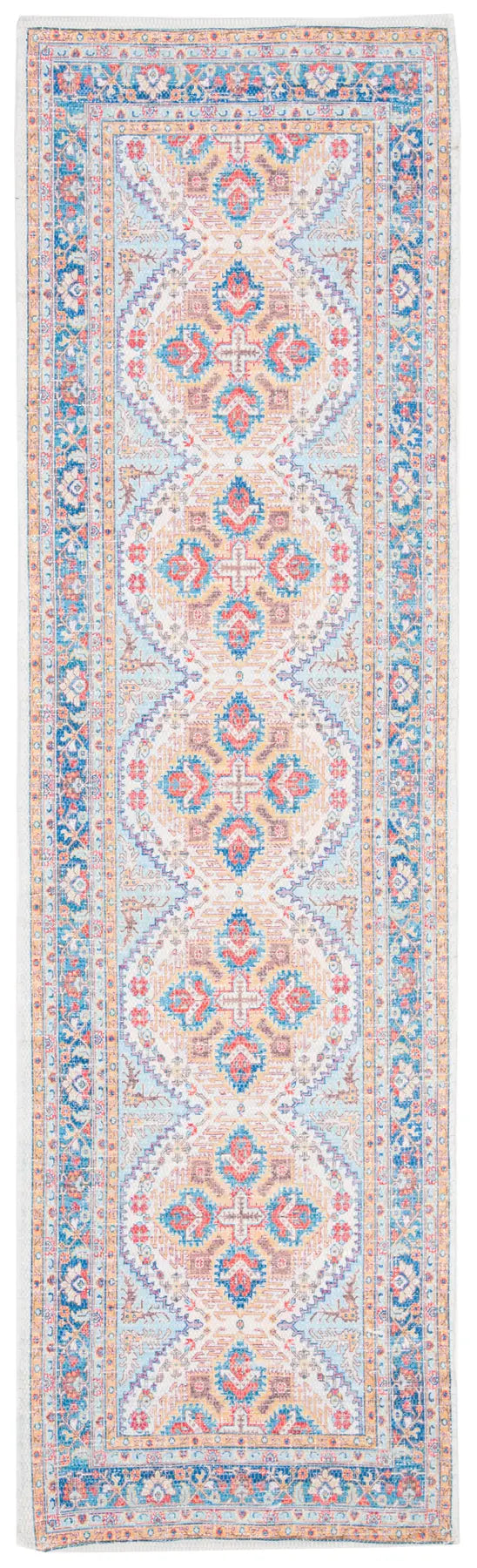 Safavieh Saffron 2'-3" x 8'-0" Rug in Rust / Blue