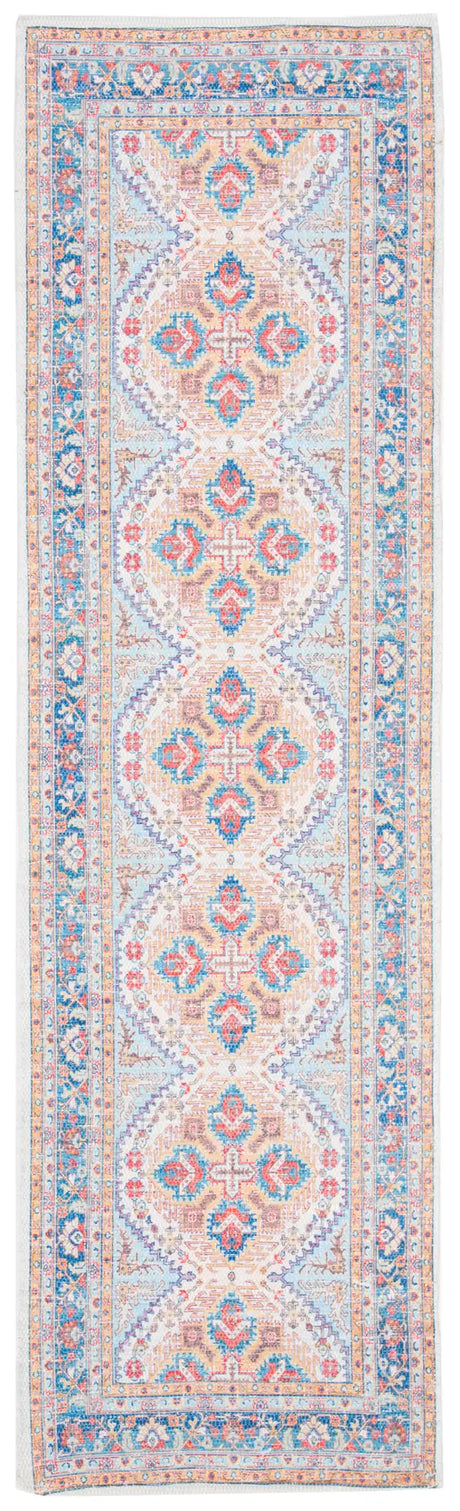 Safavieh Saffron 2'-3" x 8'-0" Rug in Rust / Blue