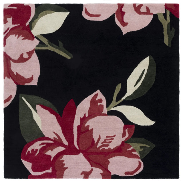 Safavieh Jardin 6'-0" x 6'-0" Rug in Black / Pink