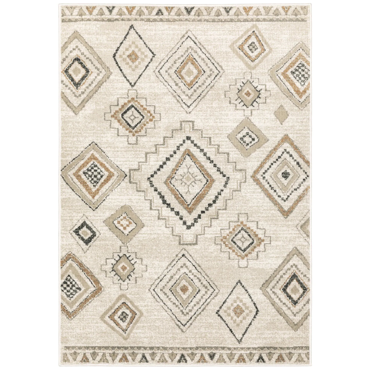 Oriental Weavers Sphinx Georgia 660B0 Ivory/ Orange Rugs - main flat