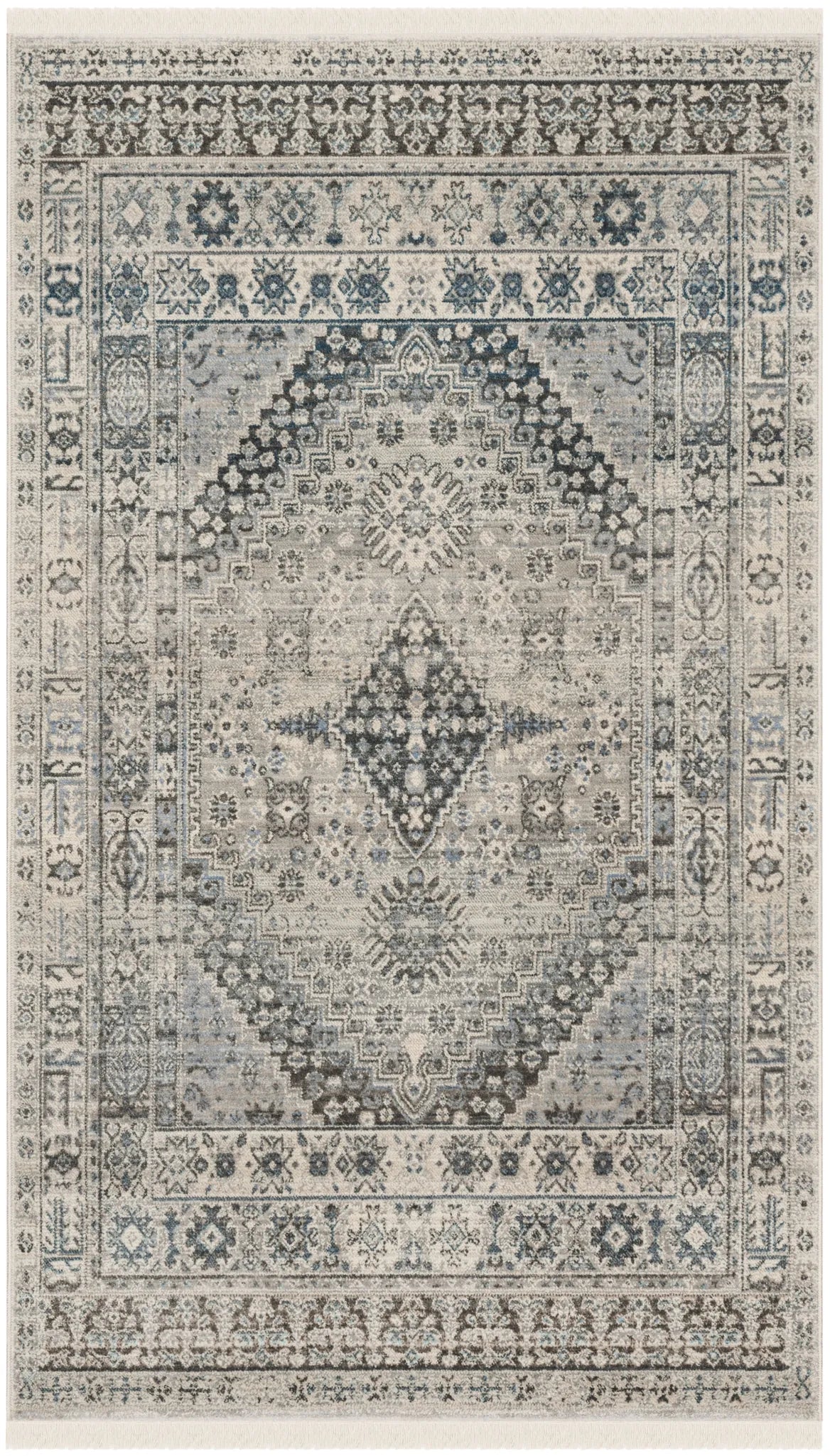 Safavieh Vintage Persian 3'-0" x 5'-0" Rug in Grey / Blue