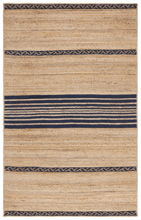 Safavieh Natural Fiber 5'-0" x 8'-0" Rug in Natural / Navy