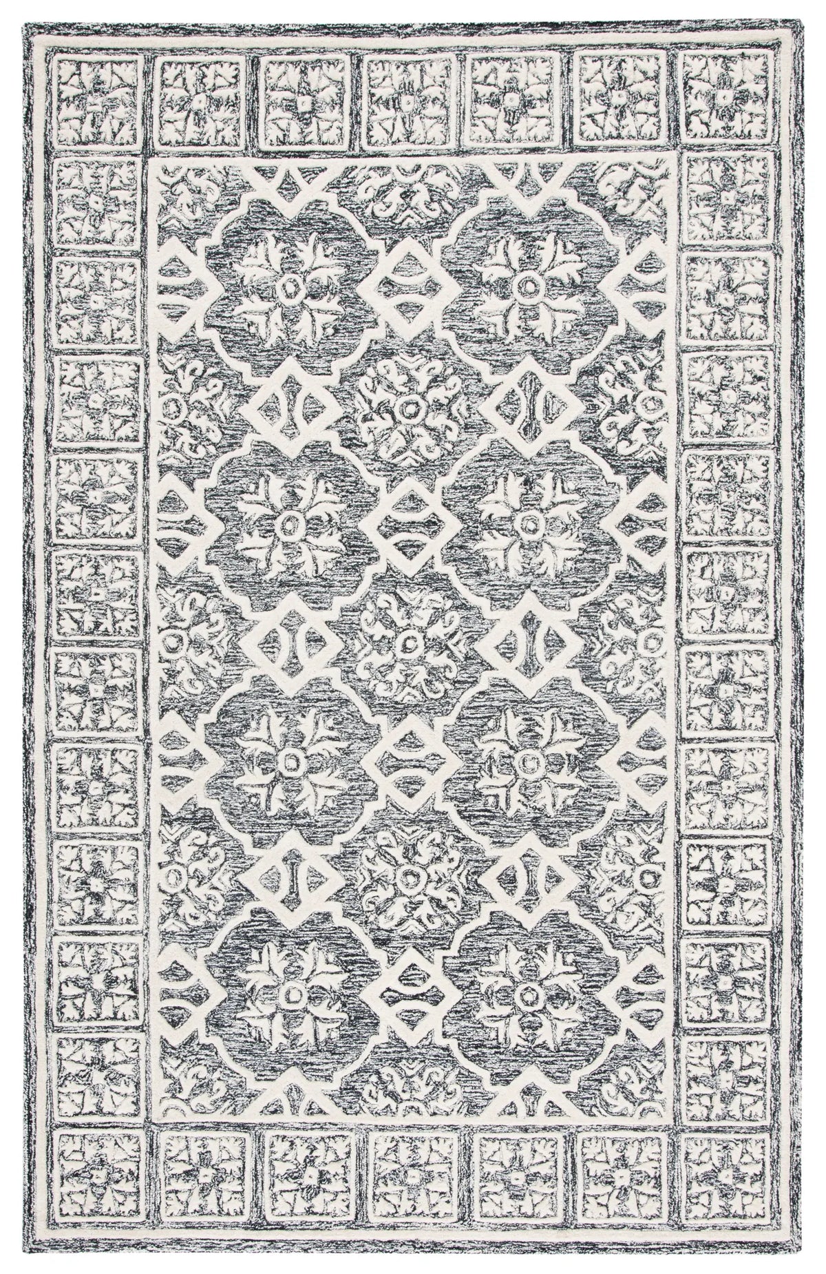 Safavieh Metro 4'-0" x 6'-0" Rug in Black / Ivory