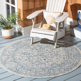 Safavieh Courtyard 5'-3" x 5'-3" Rug in Grey / Navy