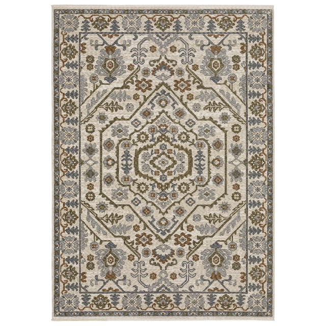 Oriental Weavers Sphinx HASTINGS HA02I Ivory Floral Rugs - main flat