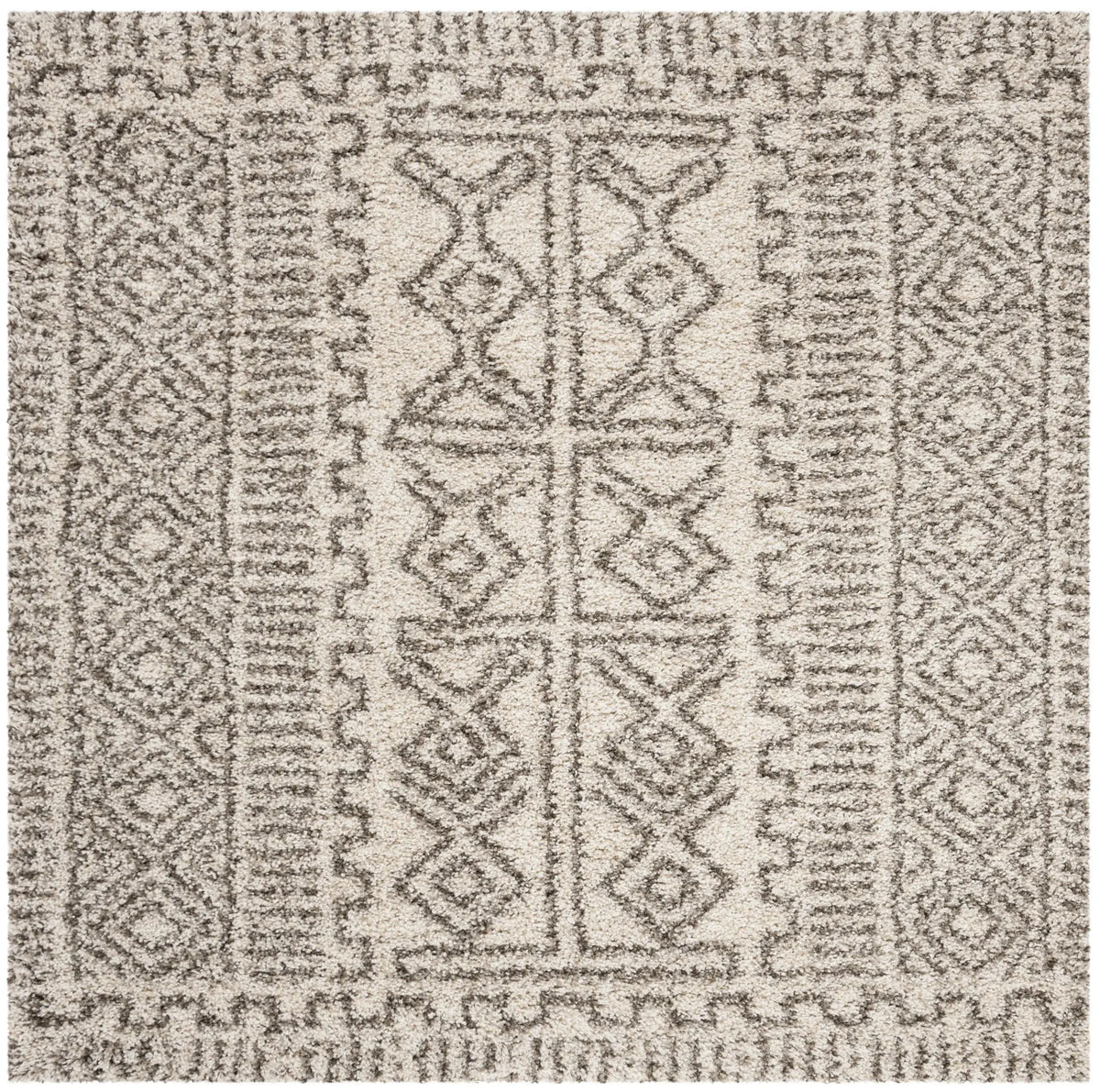 Safavieh Hudson Shag 5'-0" x 5'-0" Rug in Ivory / Grey