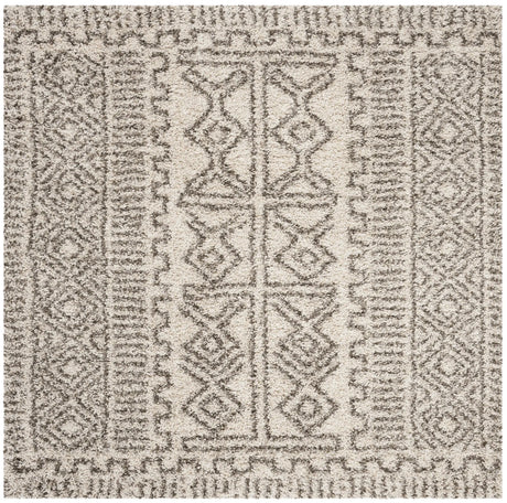 Safavieh Hudson Shag 5'-0" x 5'-0" Rug in Ivory / Grey