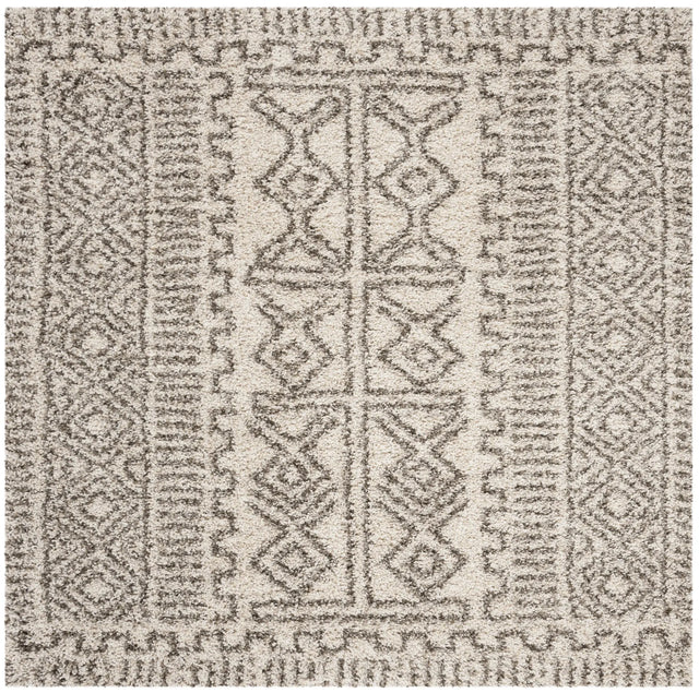 Safavieh Hudson Shag 5'-0" x 5'-0" Rug in Ivory / Grey