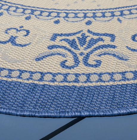 Safavieh Courtyard 5'-3" x 5'-3" Rug in Natural / Blue