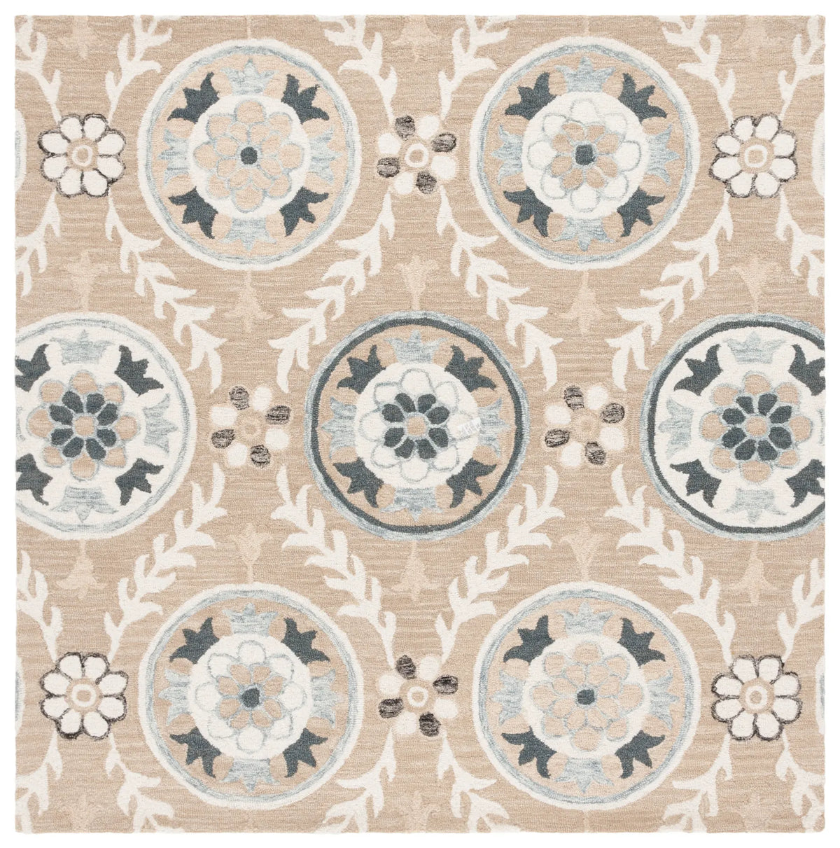 Safavieh Jardin 6'-0" x 6'-0" Rug in Beige / Ivory