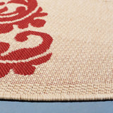 Safavieh Courtyard 6'-7" x 6'-7" Rug in Natural / Red