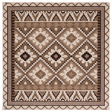 Safavieh Veranda 6'-7" x 6'-7" Rug in Creme / Brown