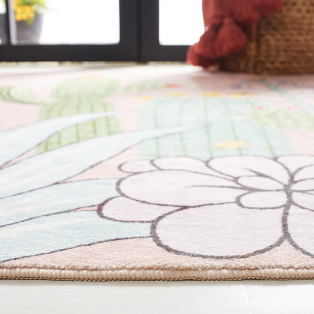 Safavieh Door And Kitchen Mat 3'-0" x 5'-0" Rug in Pink / Green