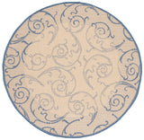 Safavieh Courtyard 6'-7" x 6'-7" Rug in Natural / Blue