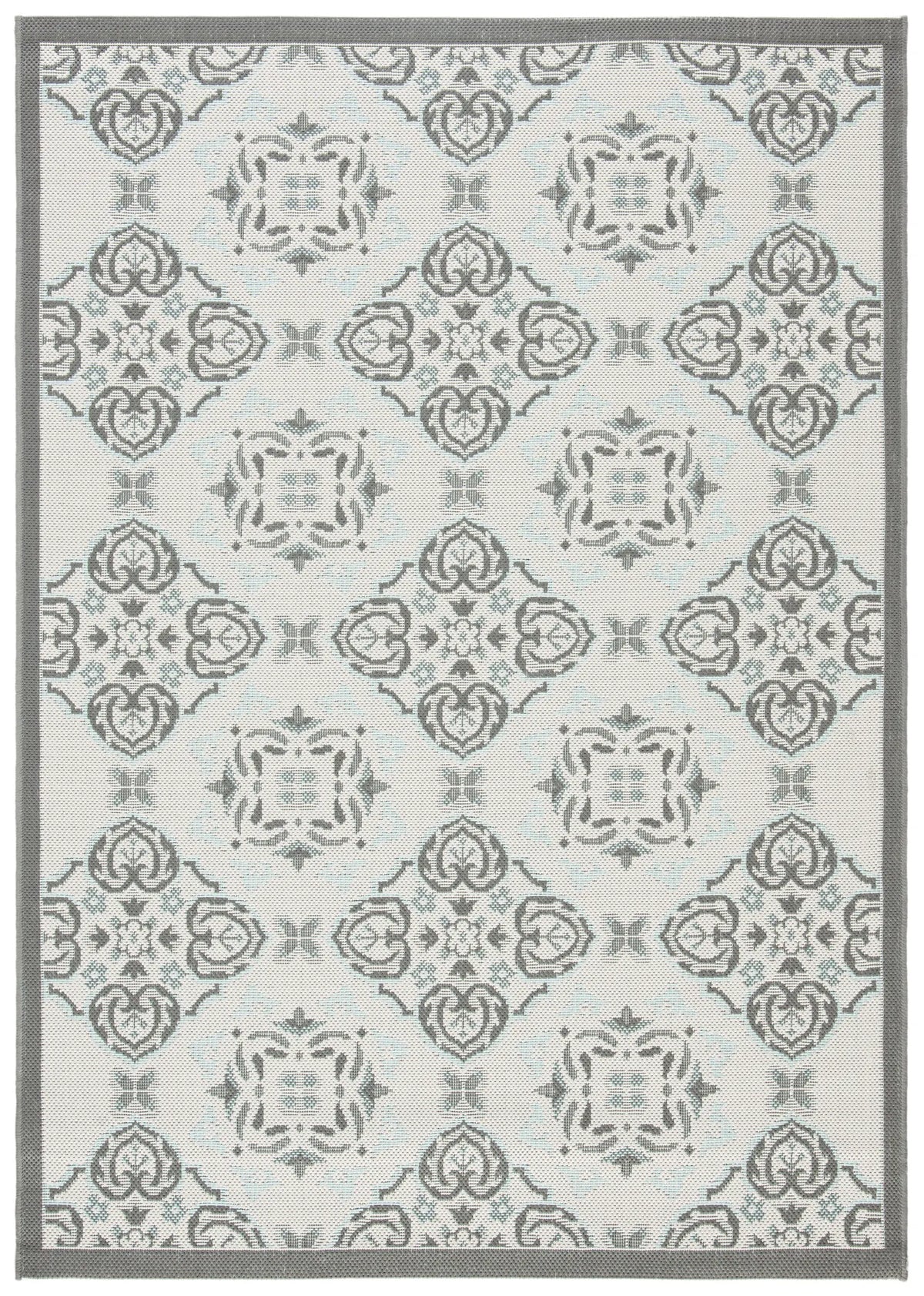 Safavieh Courtyard 4'-0" x 5'-7" Rug in Light Grey / Anthracite