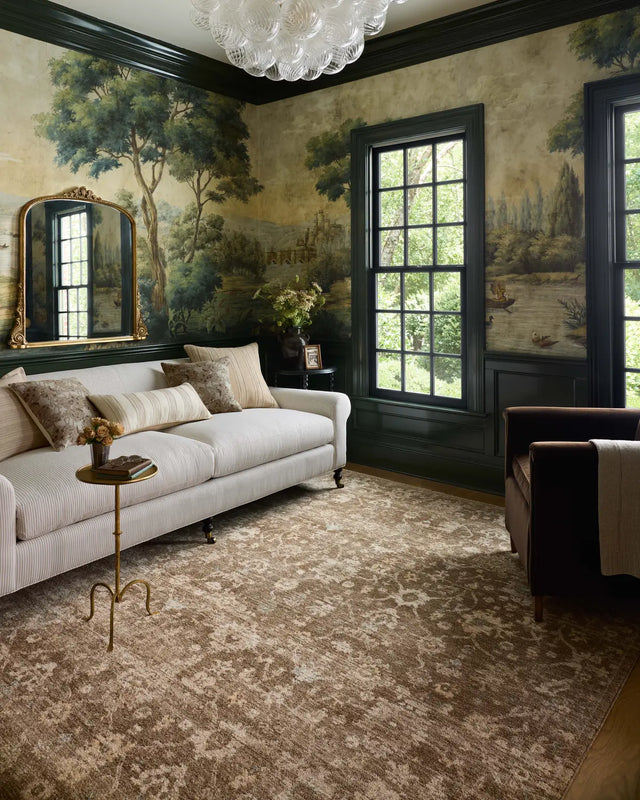 Chris Loves Julia x Loloi Palma PLM-09 Brown / Earth Rug - room scene 3